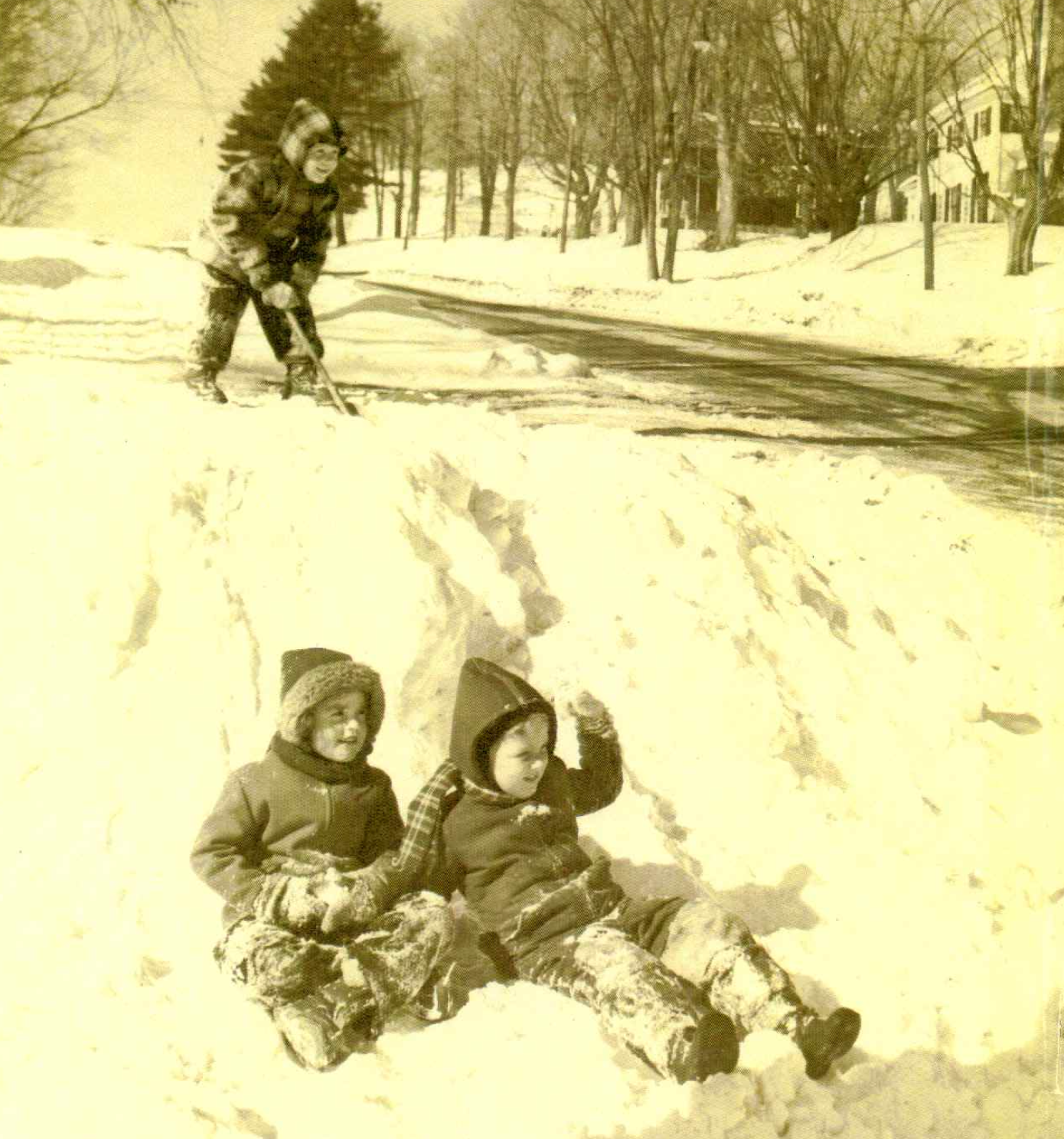 Paul and Eleanor Donahue with a family friend in Augusta